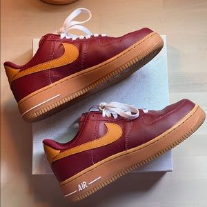 Nike {Air Force 1 Maroon Shoes}
